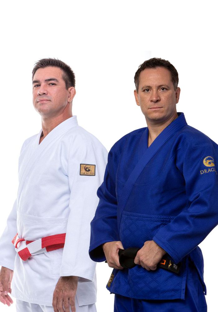 Combo Kimono Judo Olímpico Azul e Gold Branco Adulto