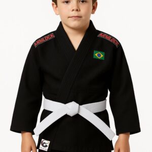 Kimono Jiu Jitsu Infantil Kids Preto+ faixa