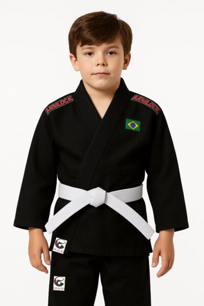 Pré Venda Kimono Jiu Jitsu Infantil Kids Preto+ faixa
