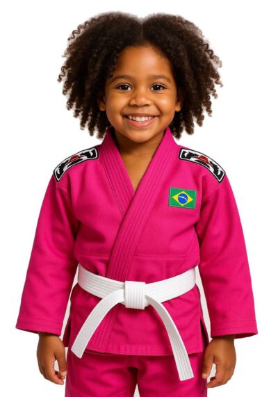 Kimono Judo Jiu Jitsu Infantil Kids Rosa+ faixa