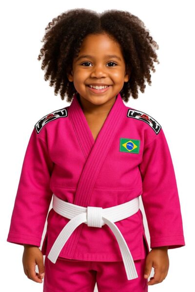 Kimono Judo Jiu Jitsu Infantil Kids Rosa+ faixa