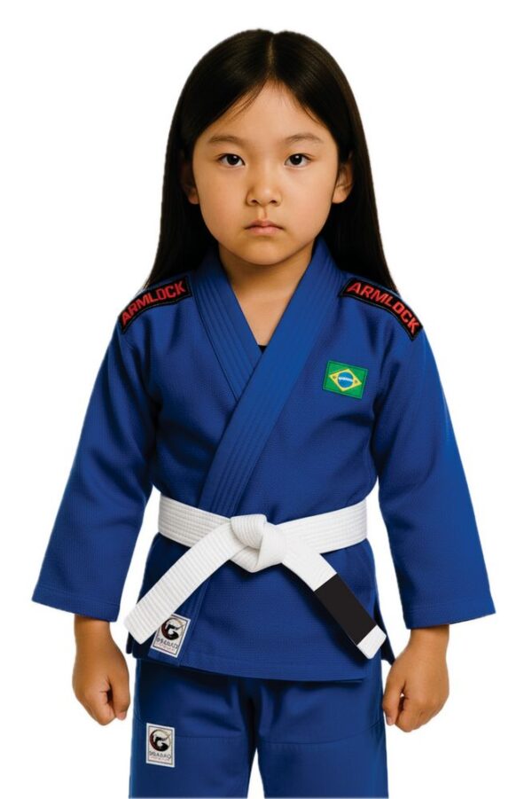 Kimono Jiu Jitsu Infantil Kids Azul+faixa - PRÉ VENDA - Imagem 2