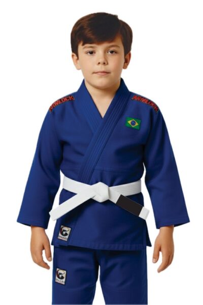Kimono Jiu Jitsu Infantil Kids Azul+faixa - PRÉ VENDA