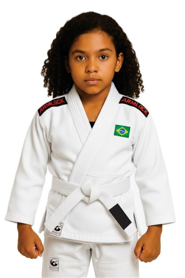 Kimono Jiu Jitsu Infantil Kids Branco+faixa - PRÉ VENDA - Imagem 3